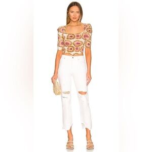 NWT Free People Tapered Baggy Boyfriend in Chalk White